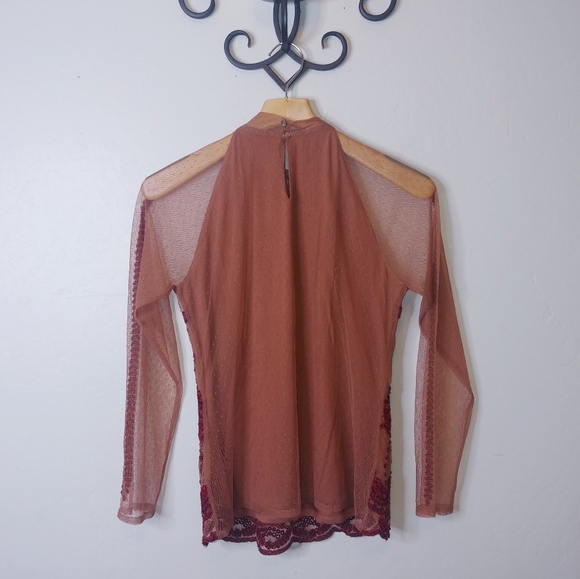 SUNDANCE jourdan Sequins & embroidered lace top - Picture 4 of 6